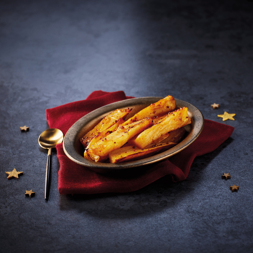 Roasted Parsnips with Honey & Mustard