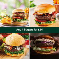 Mix and match any 4 burgers for £14.