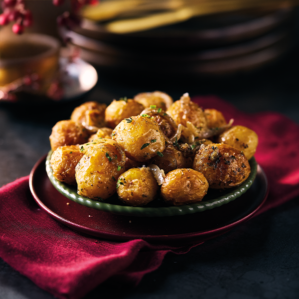 Roasted Baby Potatoes with Garlic Butter & Parmesan